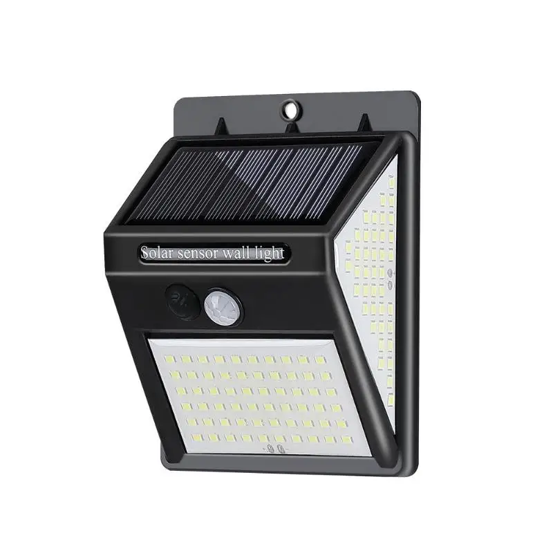140LED трёхсторонний настенный садовый светильник на солнечных батареях Открытый