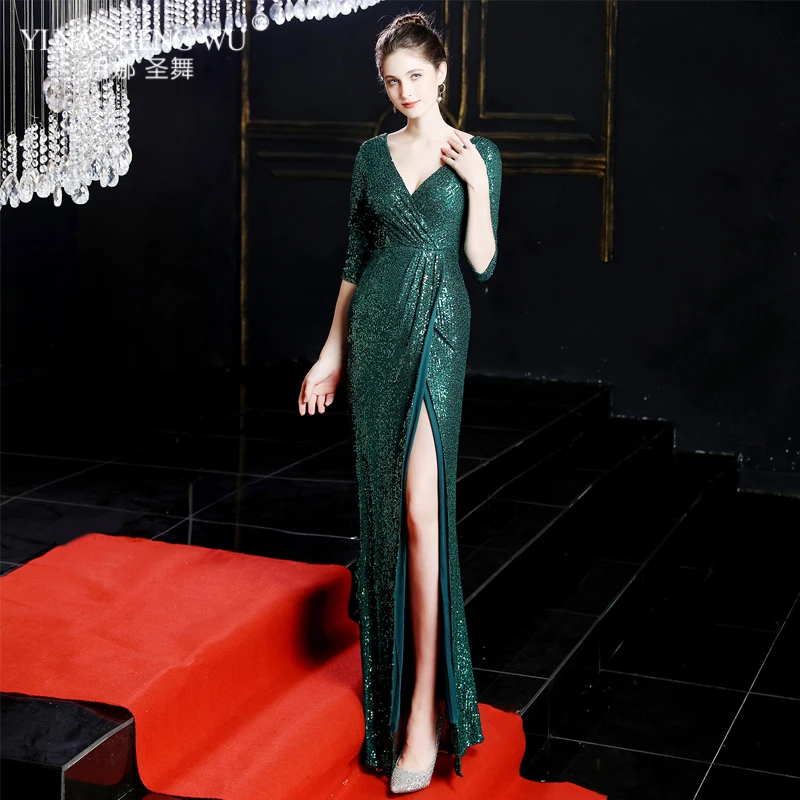 Новое одеяло хвост русалки из длинное платье для женщин с коротким рукавом v