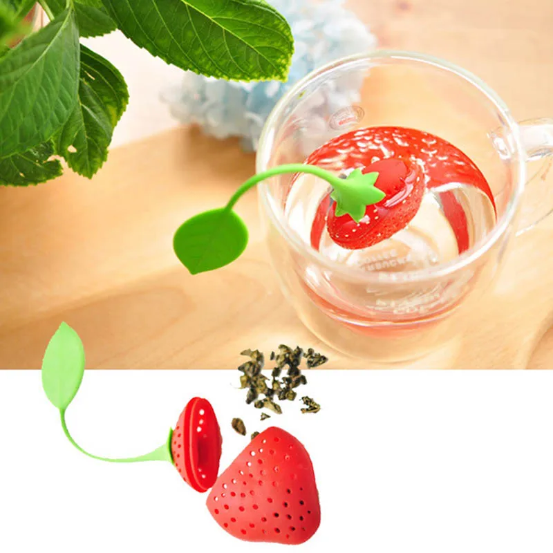 

1pc Strawberry Tea Infuser Stainless Steel Tea Ball Leaf Tea Strainer for Brewing Device Herbal Spice Filter Kitchen Tools
