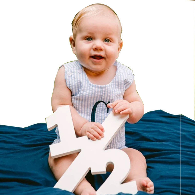 

Photo Prop for Month Birthday Photo Shoot for Babies and Kids - Wooden Number Sign Photographer Number Sign