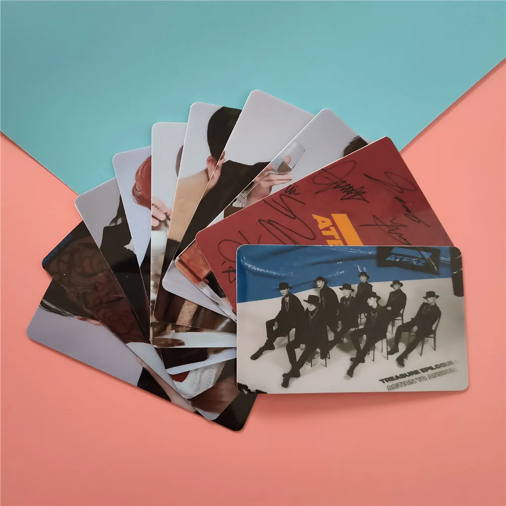 

10pcs/set Kpop ATEEZ card stickers New album ACTON TO ANSWER kpop ateez photocard Crystal photo lomo Card stickers