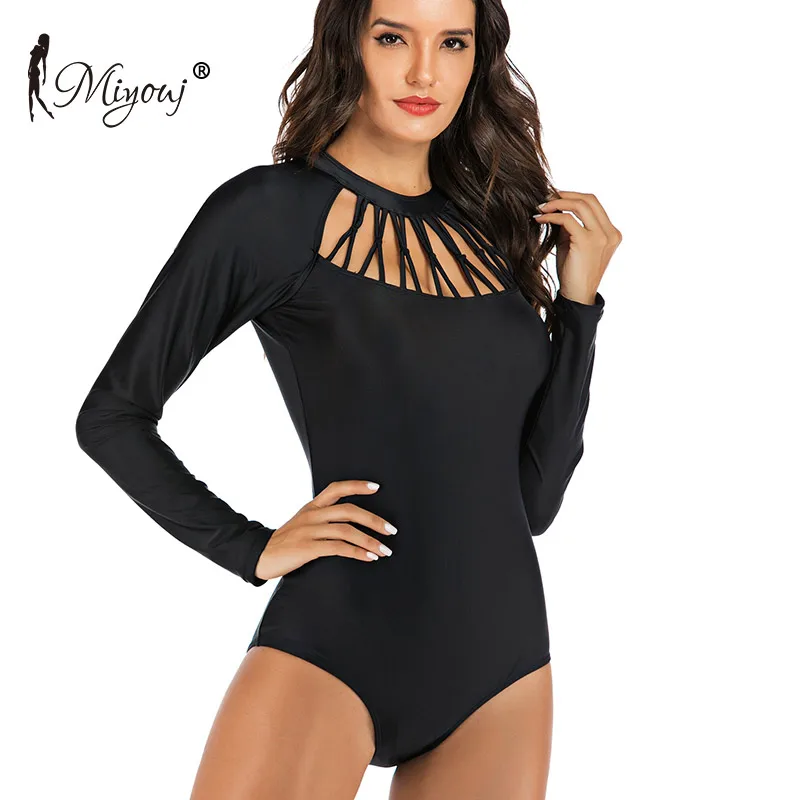 Miyouj однотонный боди с длинными рукавами женский купальник открытые купальные
