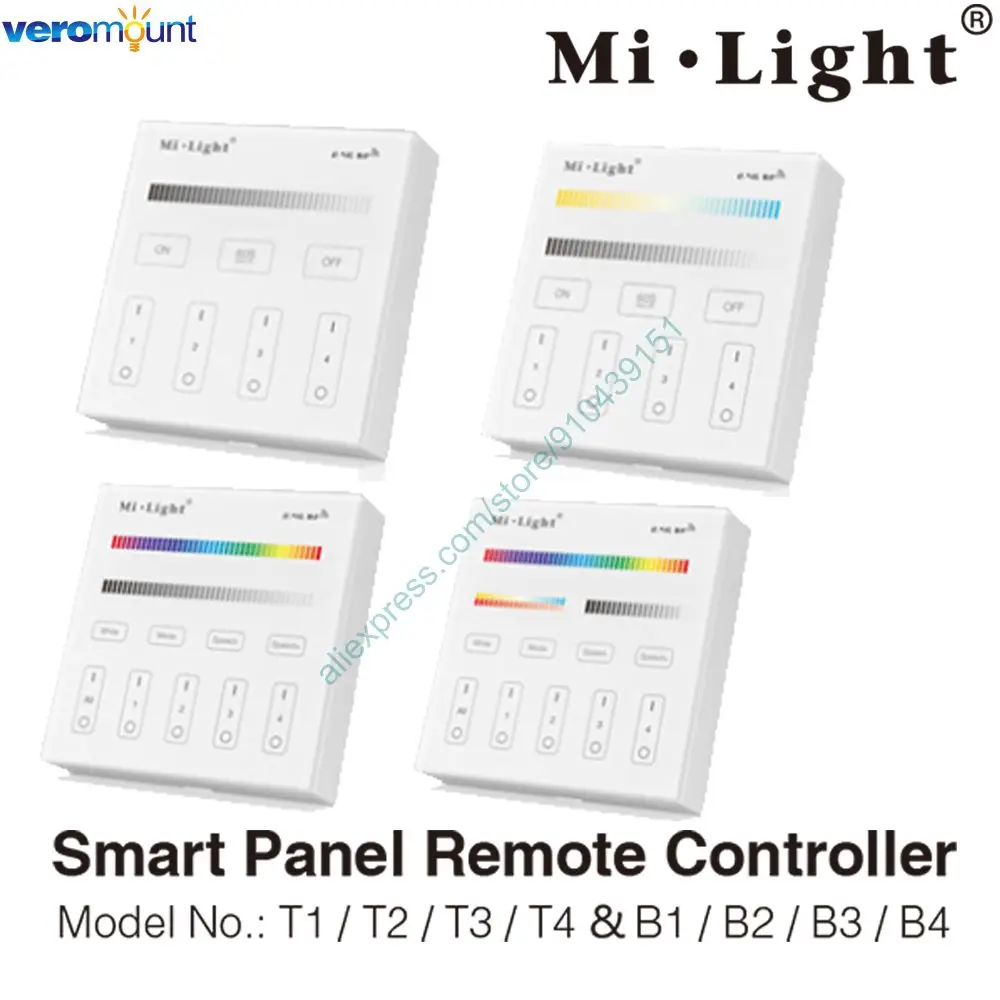 Milight 4 зоны B0 B1 B2 B3 B4 T1 T2 T3 T4 8 зона B8 2 ГГц Беспроводной сенсорный Панель диммер/RGBW/RGB +