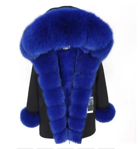camo green fur Брендовая длинная шуба из натурального Лисьего меха со съемным воротником, женские зимние куртки, толстая теплая меховая парка, пальто из натурального меха - Цвет: camo green fur