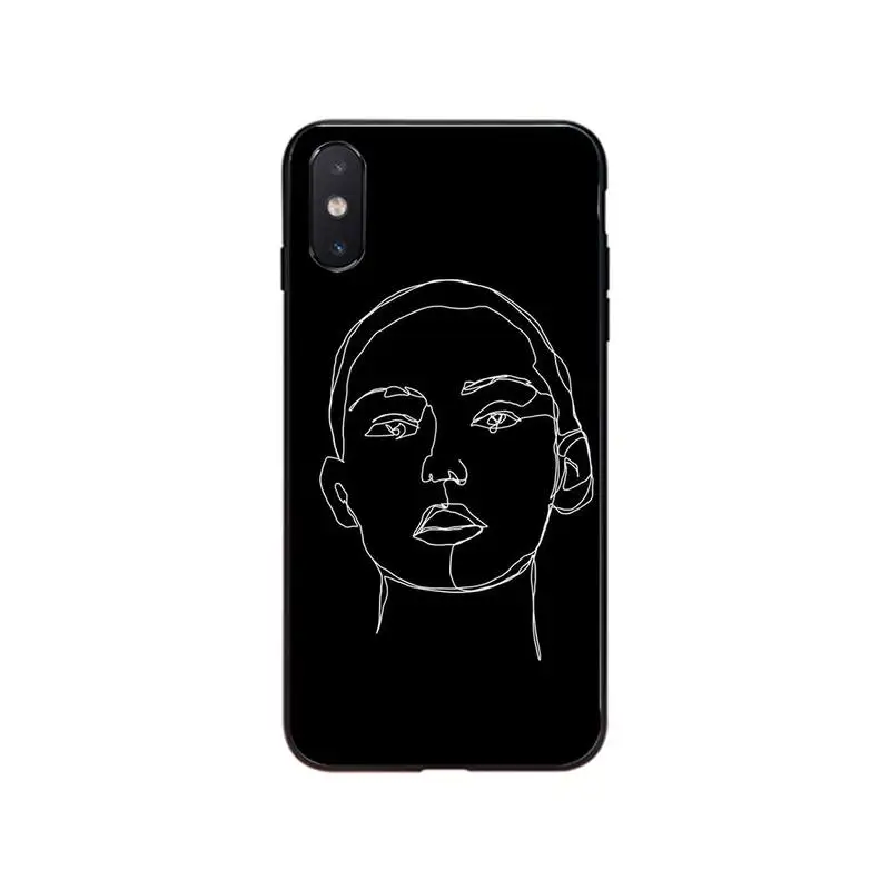

Face In line Art Phone Cases For iPhone 12 12mini 12Pro 11 ProMax XS MAX X XR SE2 8 7 6 6S Plus 5S SE