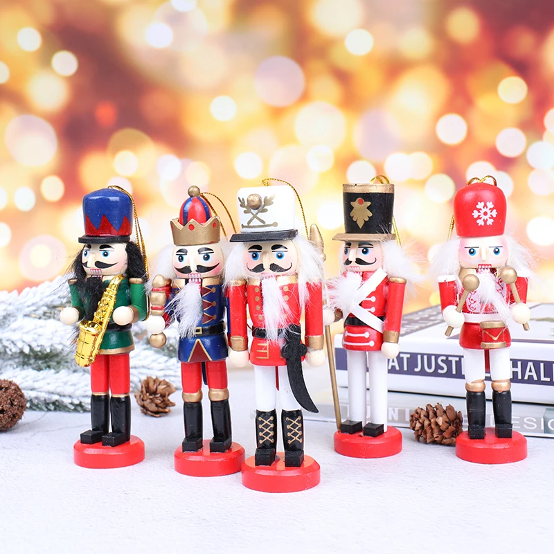 1 шт. 12 см деревянный Щелкунчик солдат Веселые подвески для рождественских