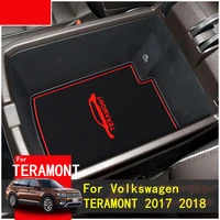 anti slip gate slot mat for volkswagen teramont 2017 2018rubber latex groove inside dust pad cup cushion car accessories styling
