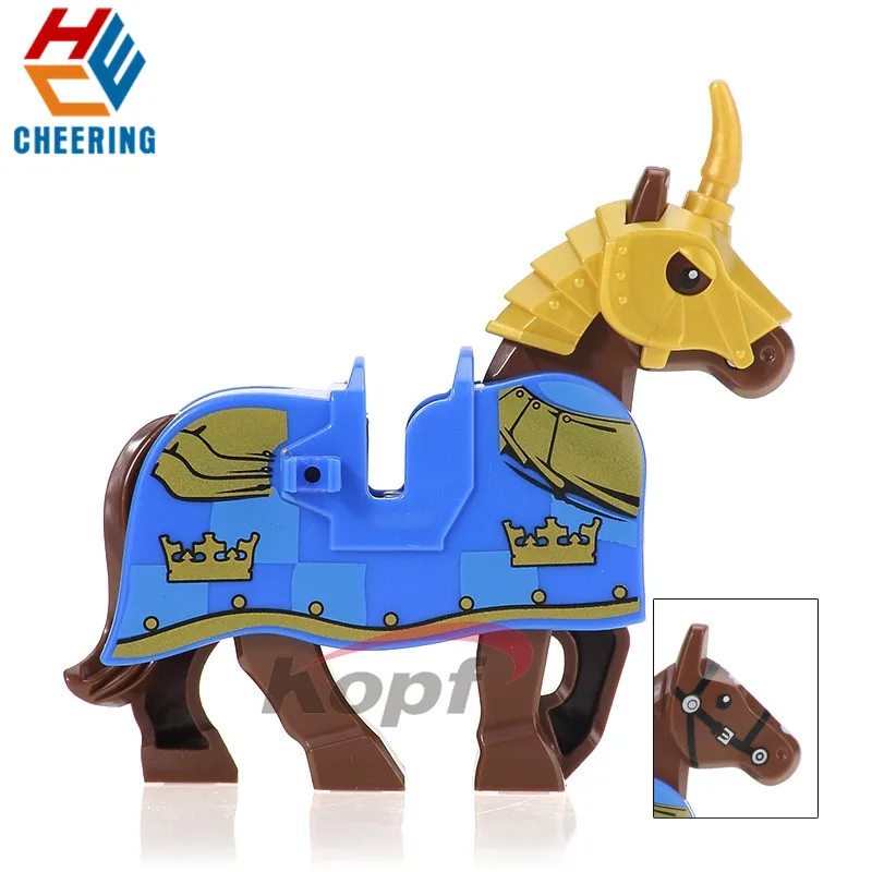 20 шт. оптовая продажа строительные блоки римские рыцарские войны синяя лошадь