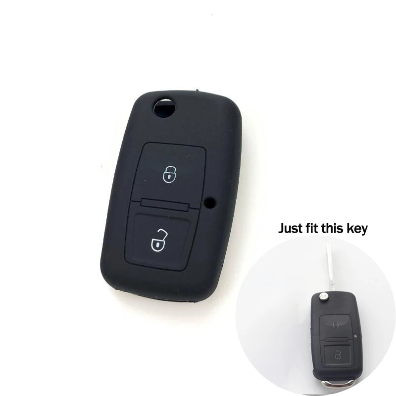 C 2key black Силиконовый чехол для ключей для Volkswagen Skoda Octavia Yeti Roomster Fabia Rapid Superb KODIAQ/Seat Leon Toledo Altea Ibiza - Название цвета: C 2key black