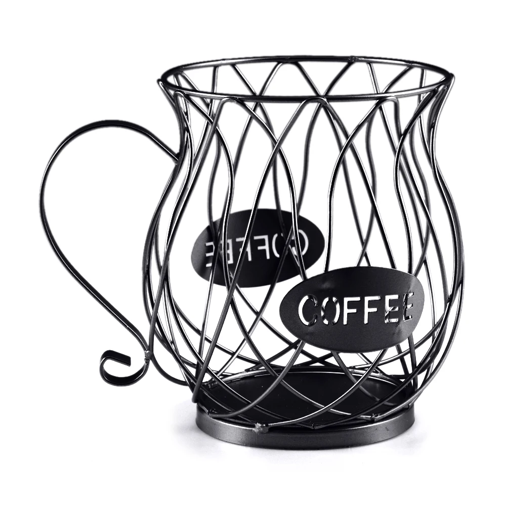 

Universal Coffee Capsule Storage Basket Coffee Cup Basket Vintage Coffee Pod Organizer Holder Black For Home Cafe Hotel