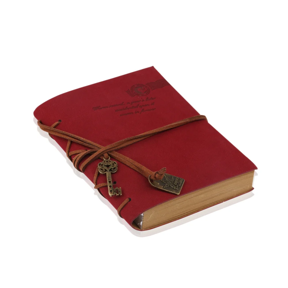 

Classic Retro Vintage Style PU Cover String Key Bound Blank Notebook Notepad Travel Journal Diary Sketchbook (Coffee)