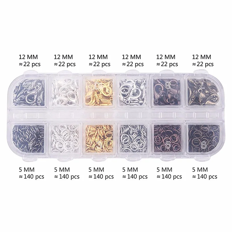 6 цветов/коробка смешанный крючок с застежкой карабином 5 мм Открытое кольцо