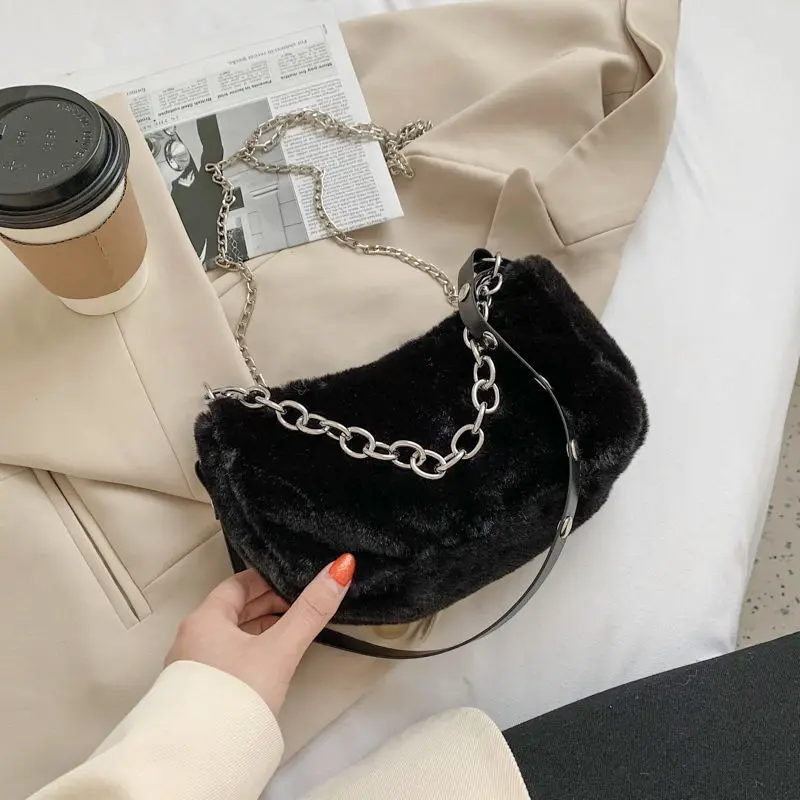Faux Bag Women 2020 Chain Crossbody Shoulder Handbag Purse Brand Designer Handbags Fashion Winter New