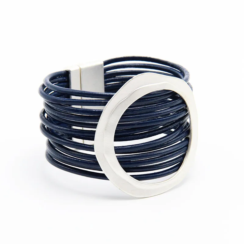 Женские многослойные браслеты ZG кожаные с намоткой модные Ручные украшения