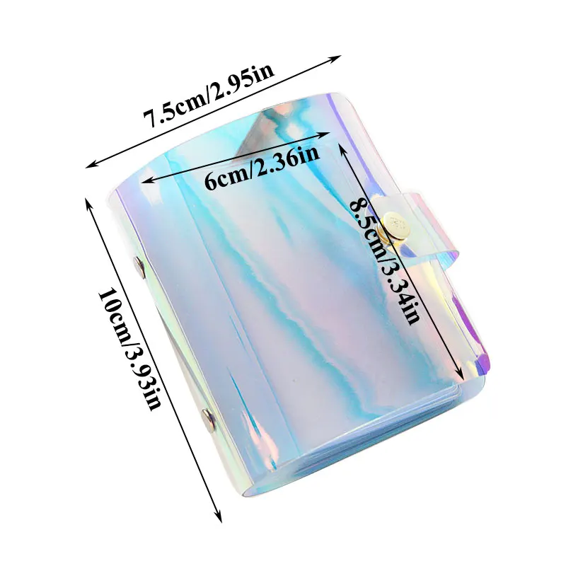 

Mini Name Card Holder Transparent Photo Holder Business Card Pocket PVC Laser Photo Album Buckle Laser Card Bag 36 Pockets