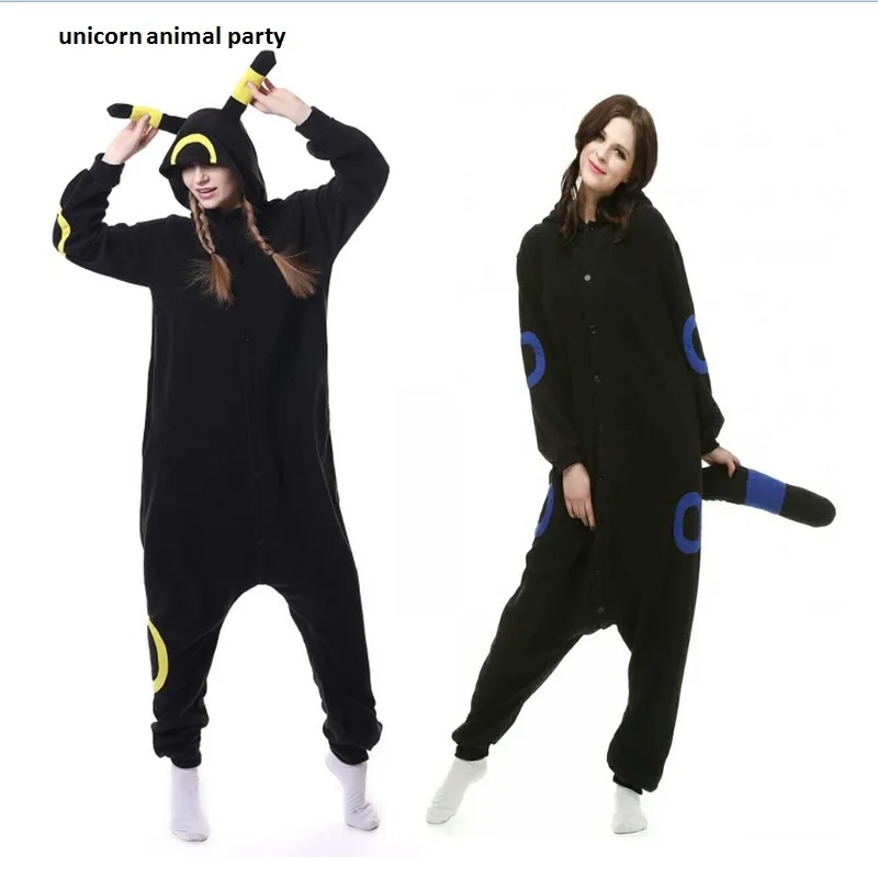 Kigurumi Взрослый Аниме Покемон косплей костюм черный умбреон Боди унисекс