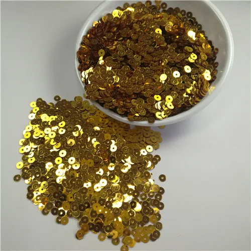 05 dark golden Paillette 3 4 5 6 мм плоский круглый ПВХ свободные блестки шитье ремесло свадебные украшения Одежда Платье колпачки для обуви DIY аксессуары - Цвет: 05 dark golden