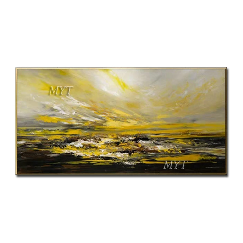 

No Framed Hand Painted Abstract Gold Wall Picture 100% Handmade Oil Painting On Canvas Home Decoration Piece Artwork Wall Carvi