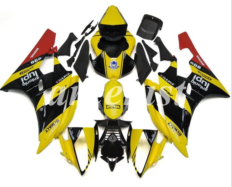 

Новый набор обтекателей для мотоциклов ABS под давлением, подходит для YAMAHA YZF-R6 2006 2007 R6 06 07, желтый, черный