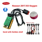 Новинка 2021, VCI 2017.R3 с генератором ключей VD DS150E Cdp Pro, Золотой корпус, Bluetooth для delicht Obd2, диагностический инструмент для грузовиков, сканер Obd