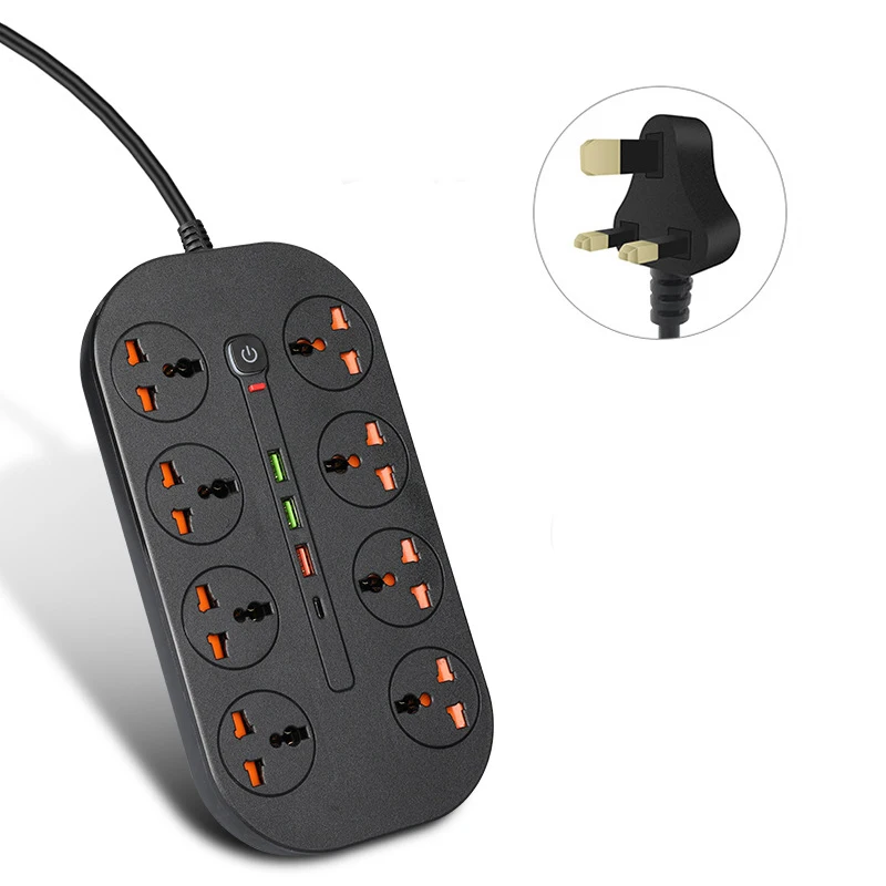 3000 Вт 16 А с 8 универсальными розетками PD быстрая зарядка зарядный порт USB-адаптер