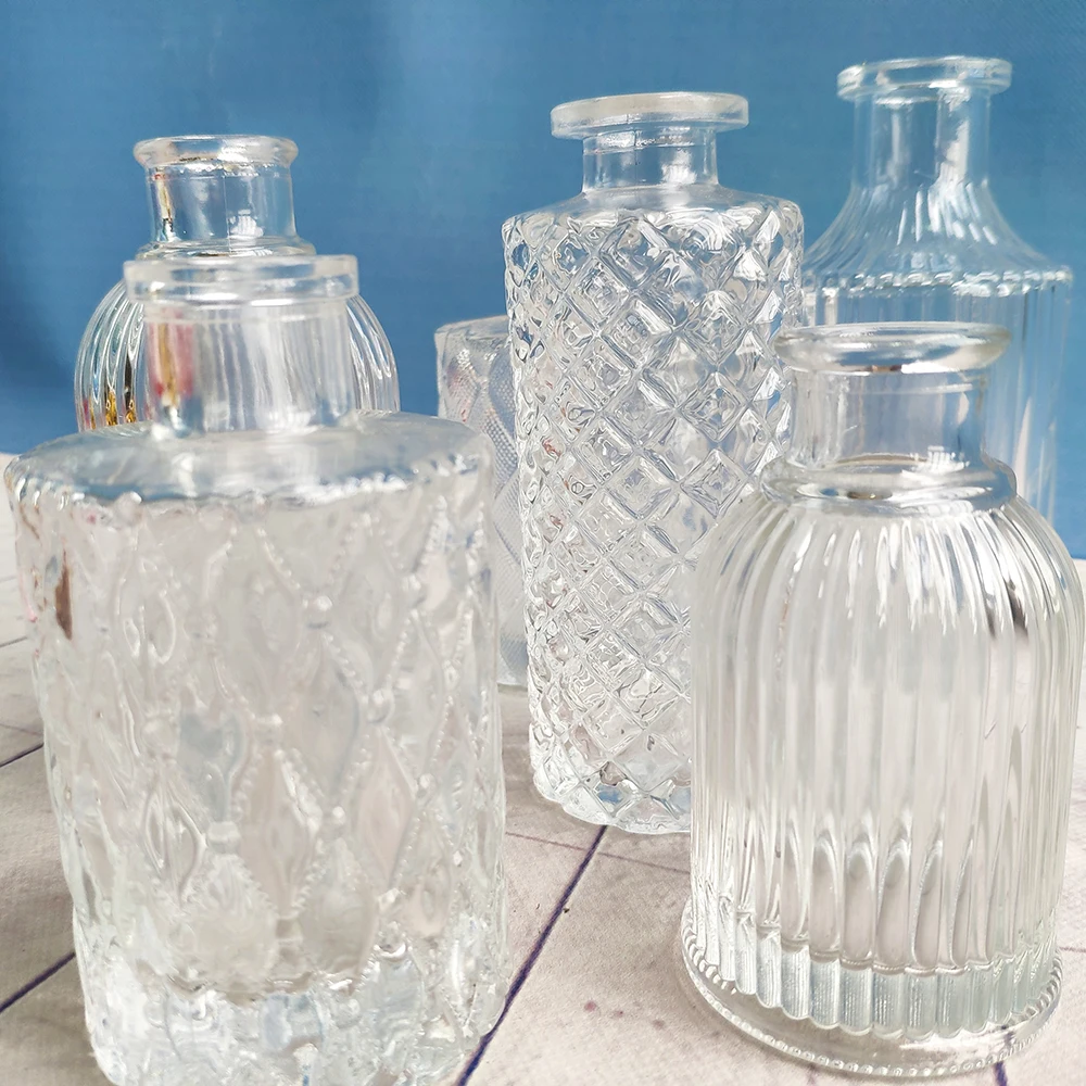 

Simple Transparent Glass Small Vase Nordic Decoration Living Room Flower Home Vases Aromatherapy Bottle