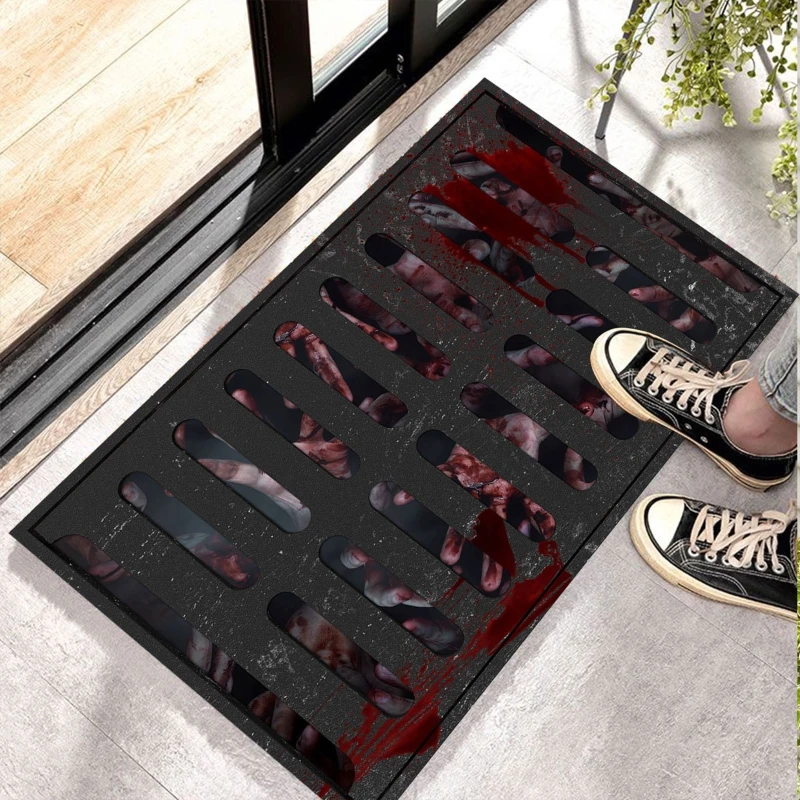 

Halloween 3D Floor Sticker Horror Mural Scary Sewer Bloody Ghost Zombie Hand Printed Waterproof Decals Party Decoration