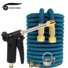 Новый расширяемый садовый шланг для полива автомобиля, автомойка высокого давления, металлический водяной пистолет, гибкий волшебный шланг, садовый распылитель для полива
