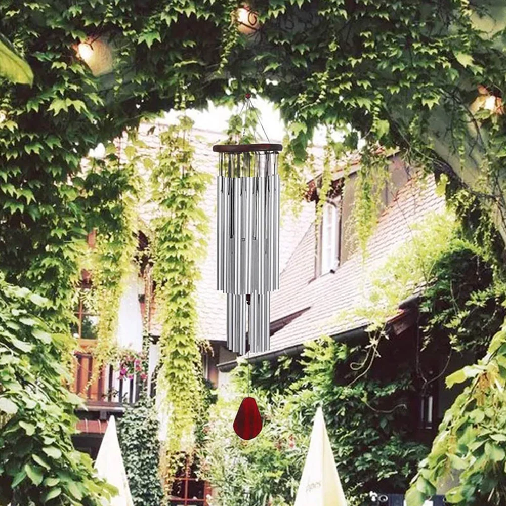 

Ветряные колокольчики, многотрубные металлические поделки, ветряные колокольчики с несколькими трубками для гостиной, серебряные универс...