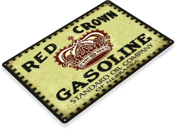 

Red Crown Gasoline Sign, Gas Station, Garage, Auto Shop, Retro Tin Sign
