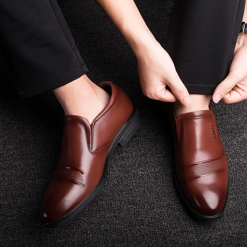 

2019 Fashion Oxford Business Men Shoes Spring Autumn 100% Genuine Leather High Quality Soft Casual Breathable Men Wedding Flats