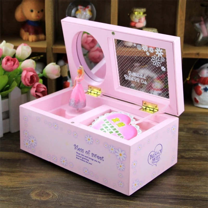 

Creative Music Box Multifunctional Music Jewelry Box Storage Box Transparent Cover Clockwork Music Box Decoration Tanabata Gift