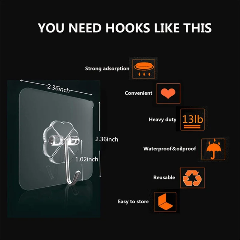 

20Pcs High Quality Transparent Strong Self Adhesive Door Wall Hangers Hooks Suction Heavy Load Rack Cup Sucker Kitchen Bathroom