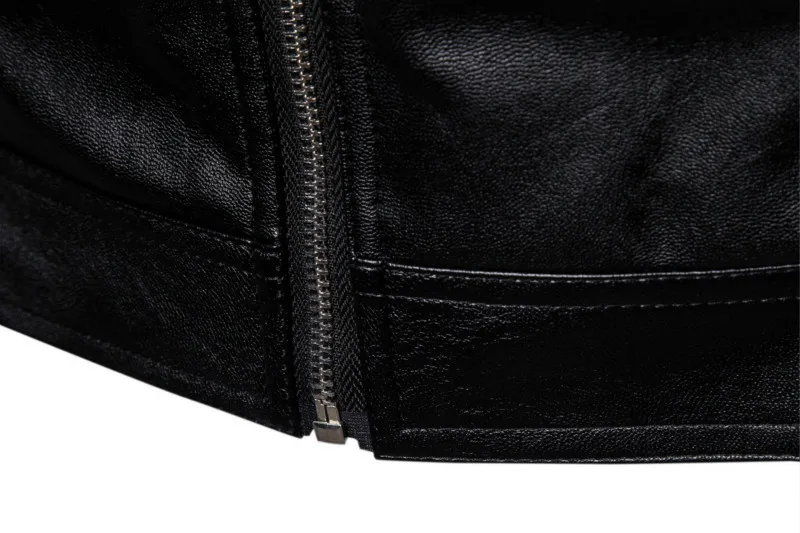 

Men's Leather Jacket Boutique Stand Collar Type Men's Leather PU Leather Jacket Jacket B041 Men's Casual Zipper Leather Jacket