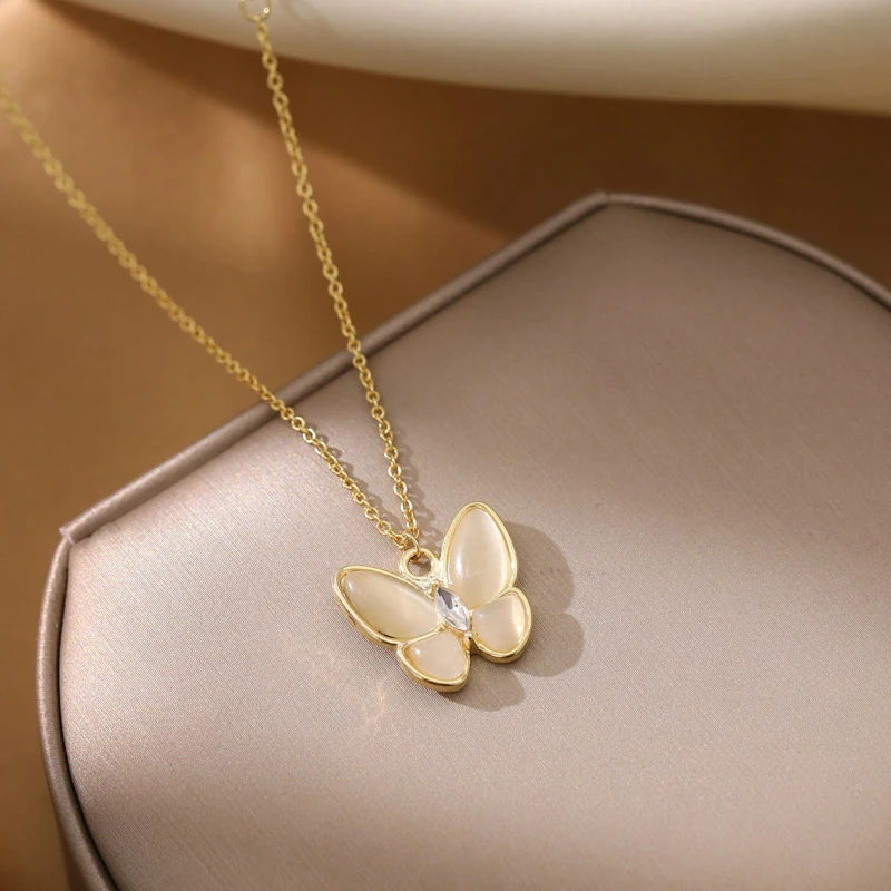 

Ожерелье-бабочка женское, с блестящими кристаллами