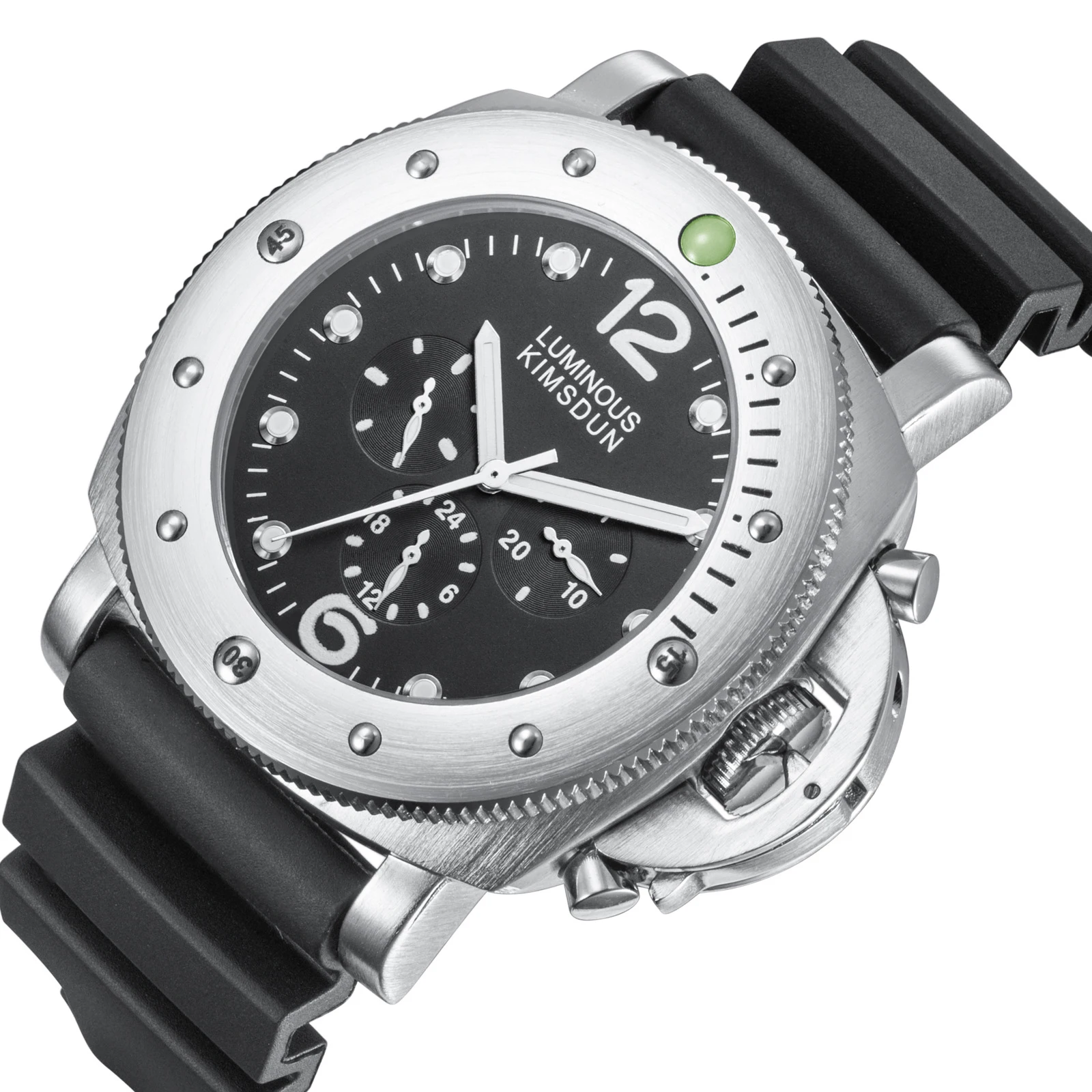 Швейцарские светящиеся военные часы мужские люксовый бренд три глаза