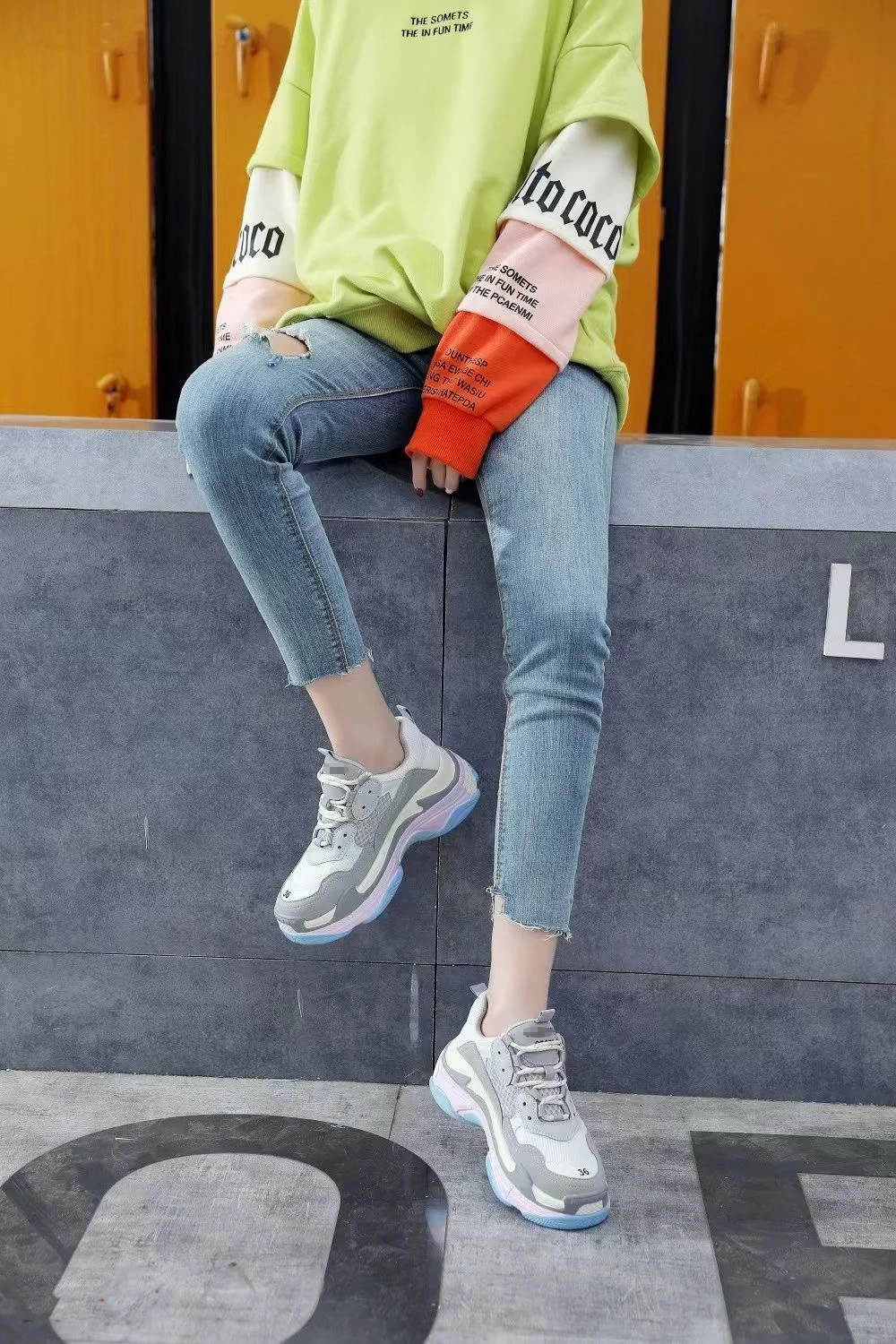 

Women Walking Shoes Chunky Sneakers Jogging Gym Comfy Sport Shoe for Female Walking Shoes Platform Sneakers Fashion FSA3