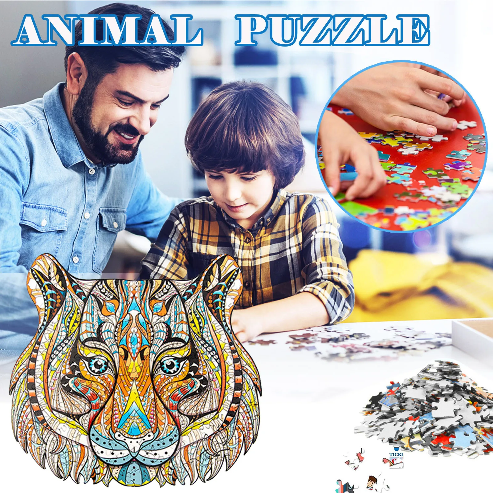 

Adult And Children Educational Holiday Gift Irregular Unique Shape Wooden Puzzle Kids educational toys dropship