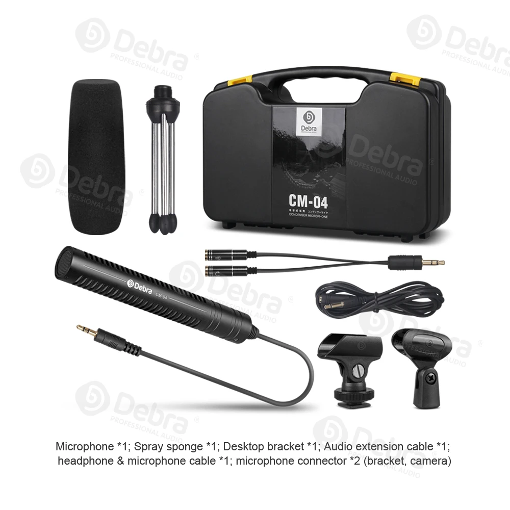 

Debra Audio Professional Recording Video Interview Wired Condenser Microphone Computer Mobile Phone Sound Card Camera Mic