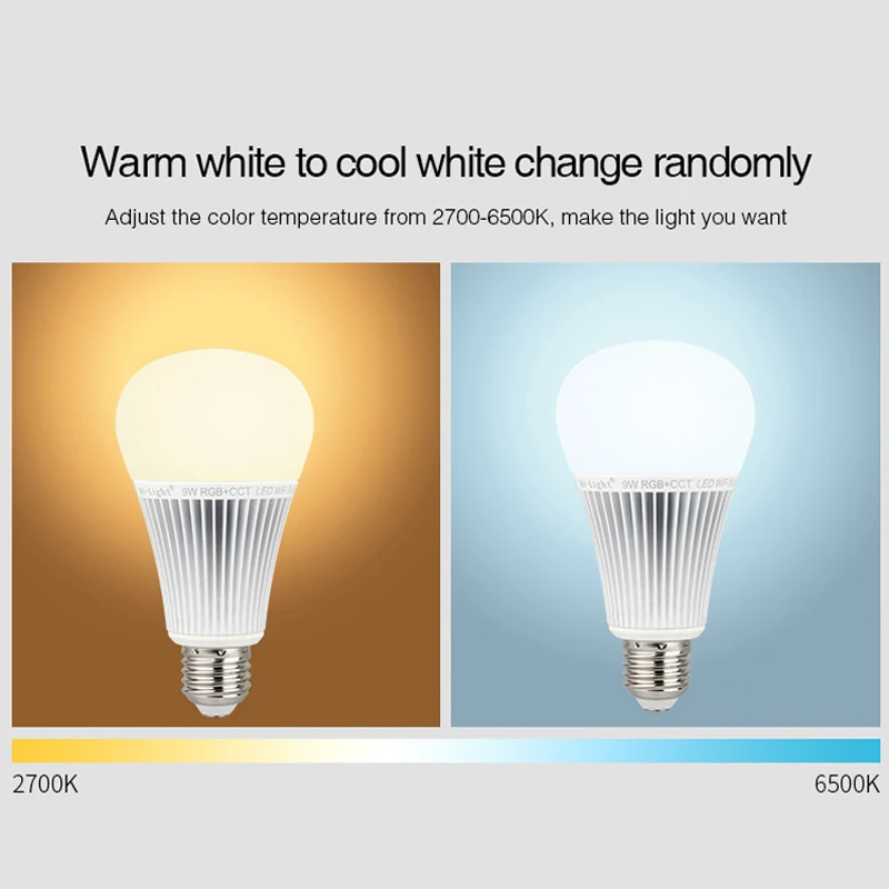 Светодиодная лампа Mi light YB1 9 Вт Wi-Fi RGB + CCT 2 4G беспроводная AC100-240V 2700-6500K с