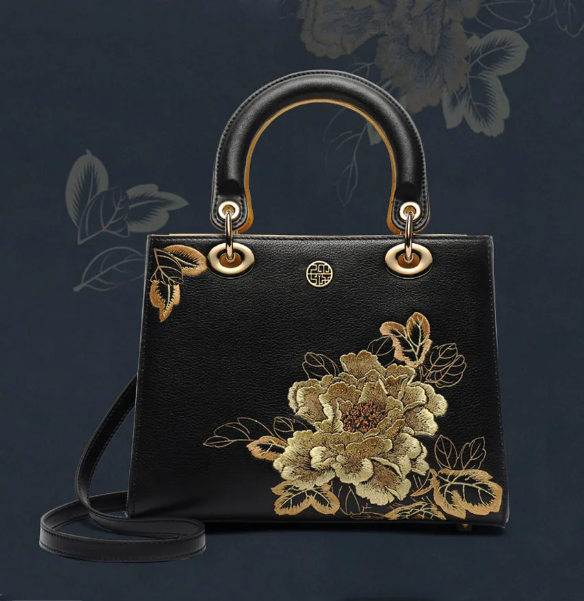 Женская сумка из натуральной кожи новая модная кожаная сумка через плечо с ручной вышивкой
