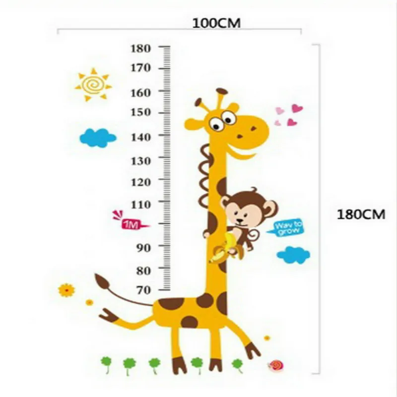

Cartoon Giraffe Height Sticker Children's Room Kindergarten Environmental Protection Wall Sticker PVC Waterproof Sticker