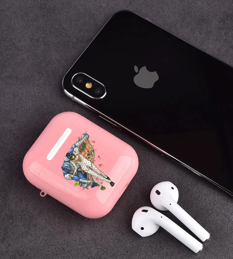 JoJo Bizarre Adventure Anime Bluetooth беспроводные наушники розовый чехол для Apple AirPods 1 2 3