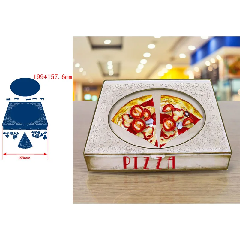 

Pizza Takeaway Box Food Letters Decorations Metal Cutting Dies Scrapbooking Paper DIY Cards Crafts Embossing Die Cuts New 2019