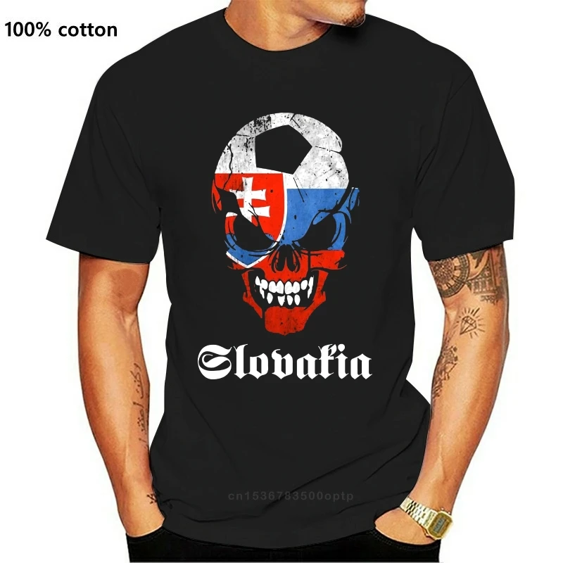 

CLASSIC SLOVAKIA FOOTBALL SOCCER SKULL FLAG MENS T-SHIRT