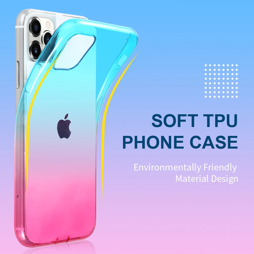 Рамочный чехол Gradien чехол для iPhone 11 чистый мягкий чехол для iPhone 7 Чехол для iPhone 11 Pro Max XR/XS Max/X 6/6 s/7/8 Plus Coque