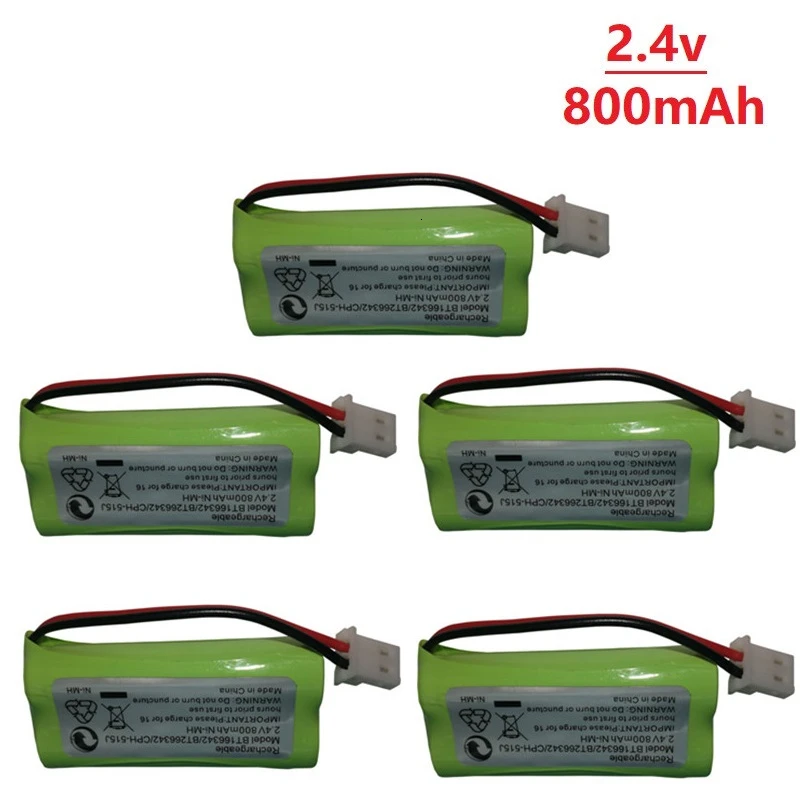 

Аккумулятор 2,4 В, 800 мА ч, 5 шт., для беспроводных аккумуляторов для домашнего телефона AT & T BT166342 BT266342 TL32100, 2,4 В, NIMH