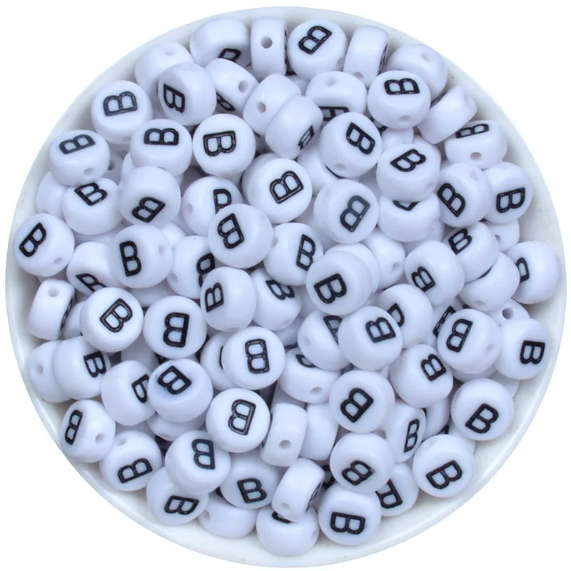 100 шт. бусины в виде букв 4 х7 мм|Бусины| |