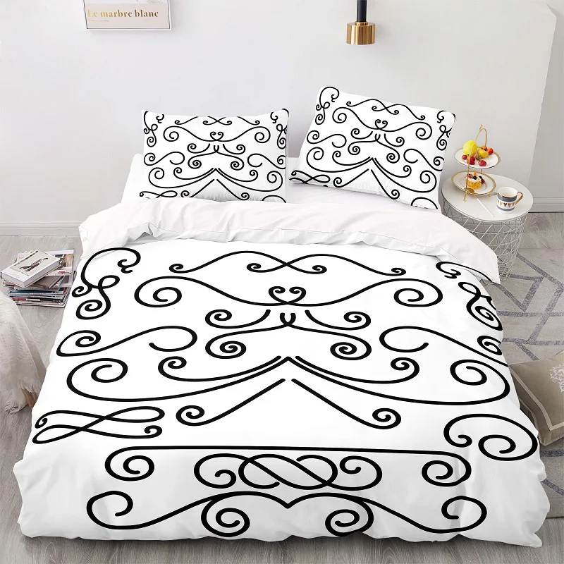 

American Style White 203229 Duvet Cover Set With Pillowcase, 220230 Quilt Cover, Arrow Pattern King Size Bedding