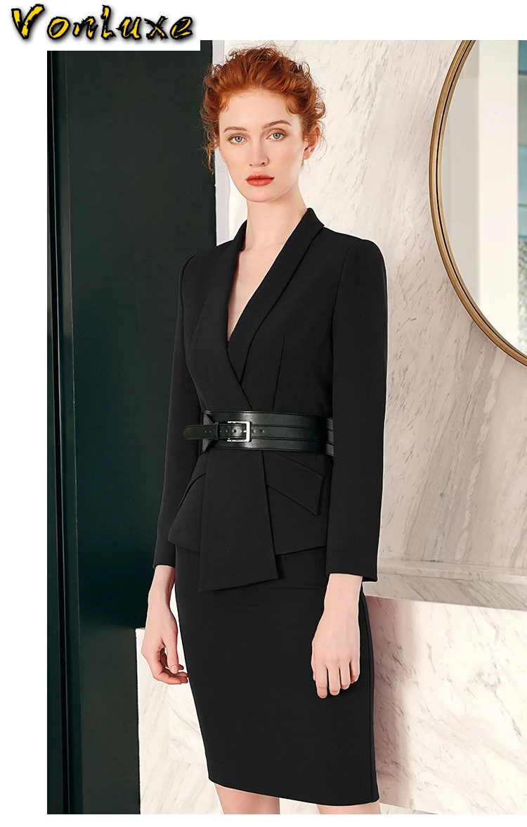 Женский офисный комплект из 2 предметов роскошный подиумный дизайнерский пиджак